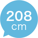 208cm